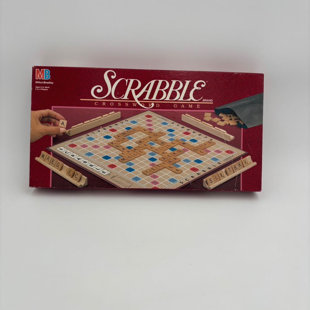 Milton Bradley Scrabble Crossword Game Unisex OS Maroon Excellent 1989 Vintage